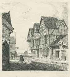 Penkridge Town - Old House: toll- és tusrajz