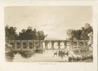 Shugborough híd: szépia rajz
