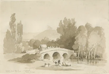 Stafford – Hollyford Bridge, Milford: szépia rajz, 1838. június 7. (rajz)