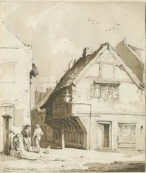 Stafford – Little Church Lane: szépia rajz, nd [c 1837]