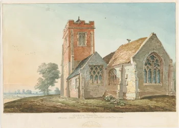 Wychnor templom: akvarell festészet