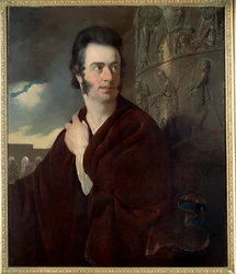 Lord Byron (1788-1824) brit költő feltételezett portréja. Thomas Phillips (1770-1845) festménye Ec. Ang.