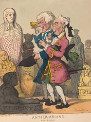Antikváriumok a la Grecque, kocsma. 1805 (kézzel színezett metszet)