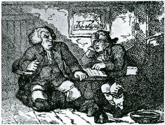 Dr. Johnson és James Boswell másnaposságból lábadoznak a városban töltött éjszaka után
