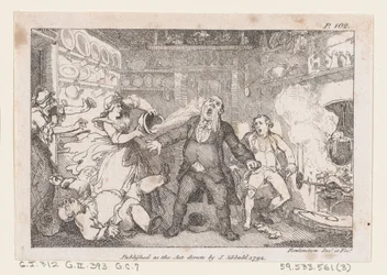 A háziasszony egy serpenyőben vért bocsát Parson Andrews arcába, A... kalandjaiból, 1792-ből.
