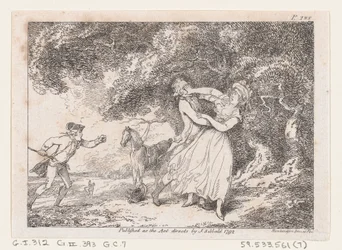 Joseph siet, hogy megmentse Fannyt a küszöbön álló veszélytől, Joseph Andrew kalandjaiból..., 1792.