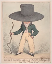 Könnyű nyári sapka és divatos sétapálcák 1801. évre, 1801. július 10., 1801. július 10.