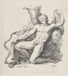 Kígyó megtámad egy meztelen embert, 1799., 1799.