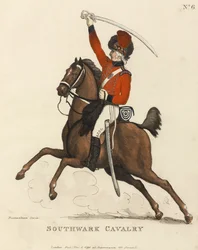 Southwark Cavalry, 1799 körül (színes akvatinta)