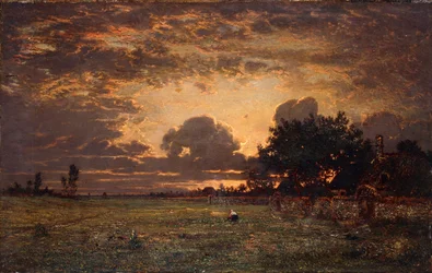 Naplemente a Barbizon-síkság felett,