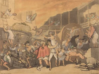 A fogadóudvar lángokban áll, 1791.