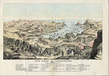 Le Sige de Sebastopol (1854-1855) - Szevasztopol ostroma - Sinclair, Thomas S. (kb. 1805-1881) - 1855 - Litográfia, akvarell - 30,5x43,6 - Magángyűjtemény