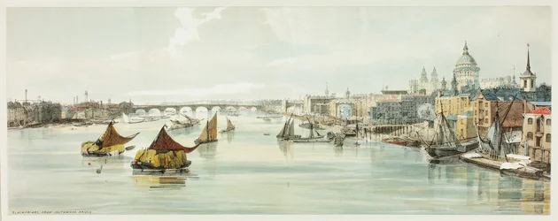 Blackfriars, a Southwark Bridge-ről, hatodik lemez az Original Views of London, ahogy van