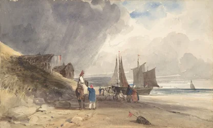 Figurák egy tengerparton, Észak-Franciaország, 1830.