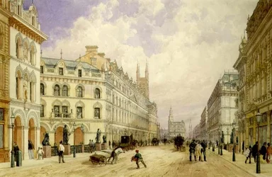 Keletre néző Holborn-viadukt, London városa