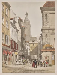 Festői építészet Párizsban, Gentben, Antwerpenben, Rouenben: Rue de la Crosse Horlogue, Rouen, Franciaország