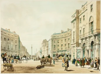 Regent Street a Duke of York oszlop felé tekintve, tizenkettedik lemez a London eredeti nézeteiből, ahogyan az van