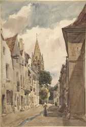 Issy látképe (Egy utca Issy-les-Moulineaux-ban, Szajna)