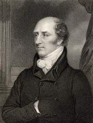 George Canning, miniszterelnök, W. Holl metszete, a „National Portrait Gallery, II. kötet”-ből, 1835 körül megjelent