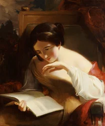 Egy olvasó lány portréja, 1842
