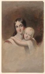 Tanulmány a "Ms. James Robb és három gyermeke portréjához", Ogden Museum of Southern Art, New Orleans, LA