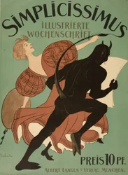 Első borító a "Simplicissimus Illustrated Weekly", pub. 1896 (színes litó)