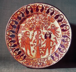 Ádám és Éva evőeszközök, North Staffordshire, 1674