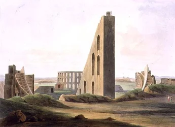 Delhi Obszervatóriuma, XX. tábla az „Oriental Scenery” 3. részéből, kocsma. 1808 (akvatinta)
