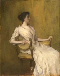 Hölgy fehérben, 1901 körül (olaj, tábla)