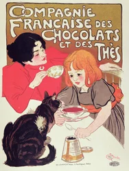 A Compagnie Francaise des Chocolats et des Thes-t reklámozó plakát, 1898 körül (színes litho)