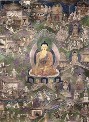 Buddha Thangka (guache, vászon)