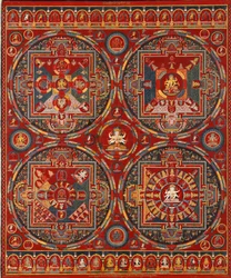 Sakya rendelés. Négy mandala a Vajravali sorozatból, Thangka