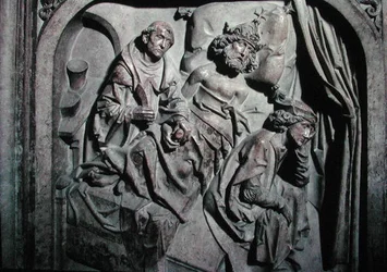 II. Henrik (973-1024) és felesége Kunigunde sírja, a Szent Benedek által operált császár részlete