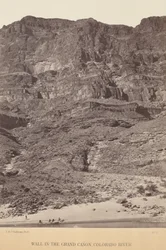 Fal a Grand Canyonban, Colorado folyó,1871 (fotó)