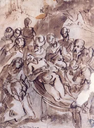 Tizianus lerakása (1490-1576 körül), rajz