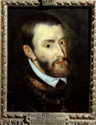 V. Károly császár portréja (1500-1558) Augustine Quesnel (1595-1661) festménye Tiziano Vecellio néven ismert Le Titian (1485-1576) 16. századi festménye. Chantilly, Musee Conde