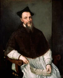 Ludovico Beccadelli elöljáró portréja (részt vett a tridenti zsinaton) Tiziano Vecellio Tizianus című festménye (kb. 1490-1576)