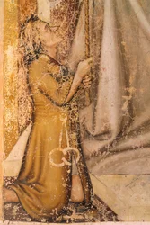 Adományozók ábrázolása, részlet Szent Romualdból, Tommaso da Modena (1326-1379), freskó, San Nicolo templom, Treviso