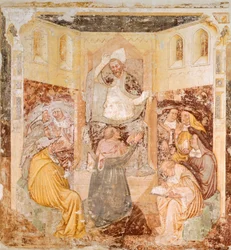 A lemondás, részlet a Szent Ursula történeteiből, Tommaso da Modena (1326-1379), freskó.