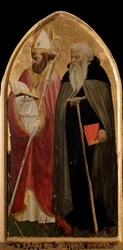 San Giovenale Triptichon: jobb oldali tábla Nagy Szent Antal és Szent Juvenallal (Giovenale) - oltárkép