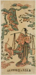I. Segawa Kikunojo színész Mizue Gozen szerepében a Suehiro Izu Nikki című darabban, amelyet a Nakamura Színházban mutattak be 1745 (?) tizenegyedik hónapjában.