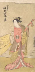 A színész Nakamura Tomijuro Koshizuka szerepében, kb. 1767., kb. 1767.