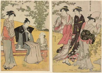 Kirándulás Hagiderába, a "Kelet modorok brokátja (Fuzoku Azuma no nishiki)" sorozatból.