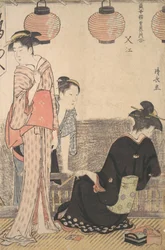 Jelenet Nakasuban, Edo egyik kerületében, 1783-ban.