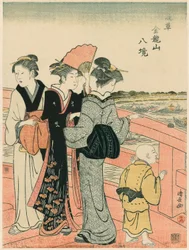A Vízfesztivál megtekintése az Azuma hídról, a "Kinryuzan templom nyolc körzete Asakusában (Asakusa Kinruzan hakkei)" sorozatból