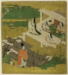 Illusztráció a Genji meséje 5. fejezetéhez Waka-Murasaki