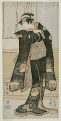 A színész Iwai Hanshiro lV mint Otoma, Ohina lánya Inamuragasakiból Kamakurában (Yondai-me Iwai Hanshiro no Kamakura Inamuragasaki no Ohina musume Otoma)