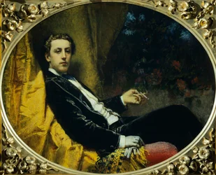 Nicola Massa portréja, Tranquillo Cremona (1837-1878), olaj, vászon, 92x114 cm