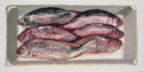 Fish crate 1 (Billingsgate, London), 2016 (olaj, tábla)