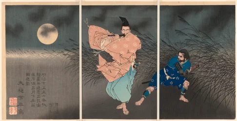 Fujiwara no Yasumasa fuvolán játszik a Holdfényben